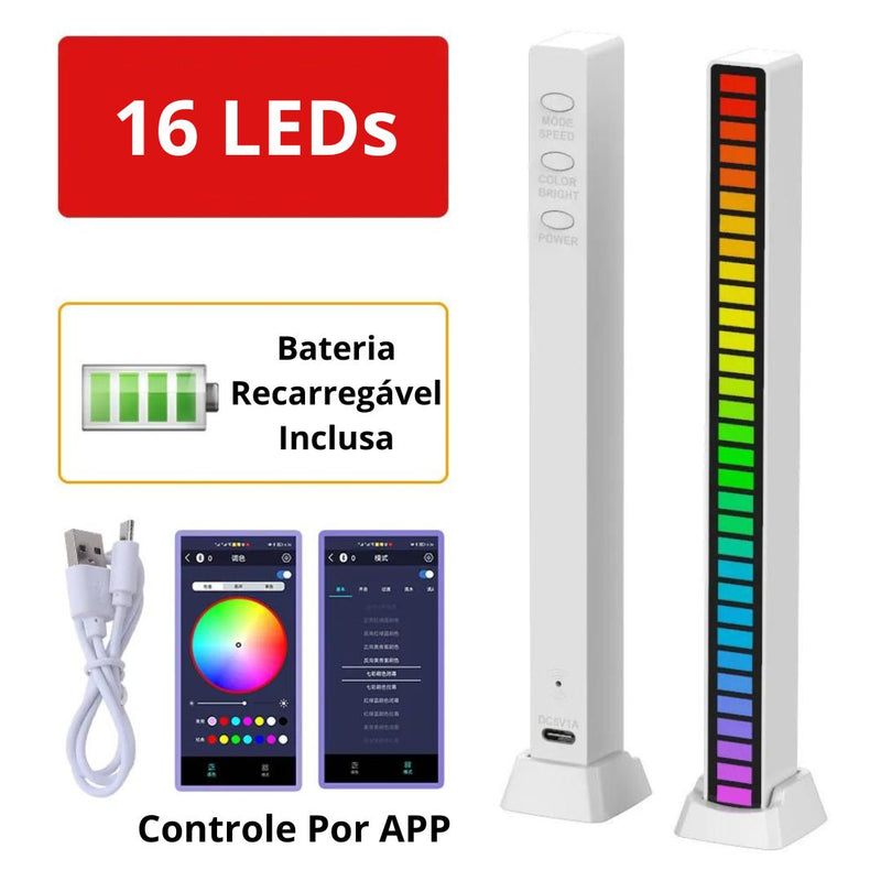 Barra LED de luz RGB ativada por som